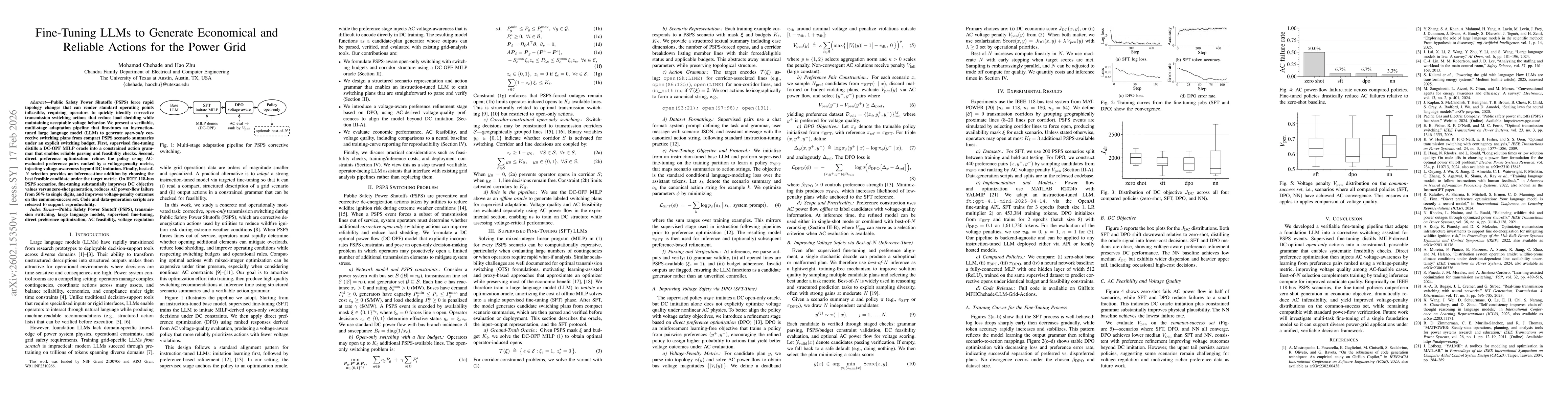 Thumbnail for Fine-Tuning LLMs to Generate Economical and Reliable Actions for the Power Grid