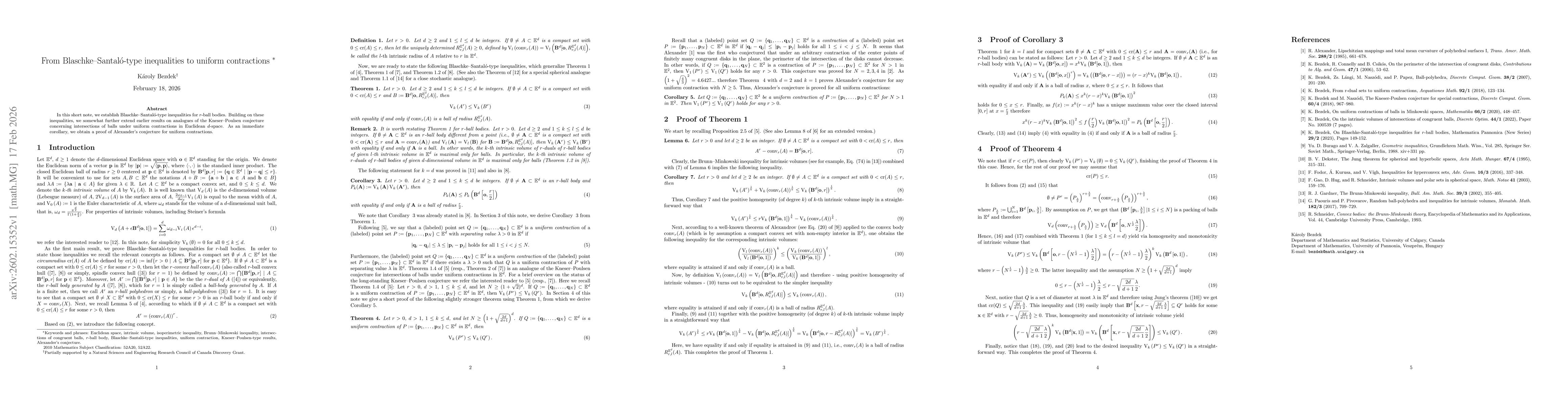 Thumbnail for From Blaschke--Santaló-type inequalities to uniform contractions