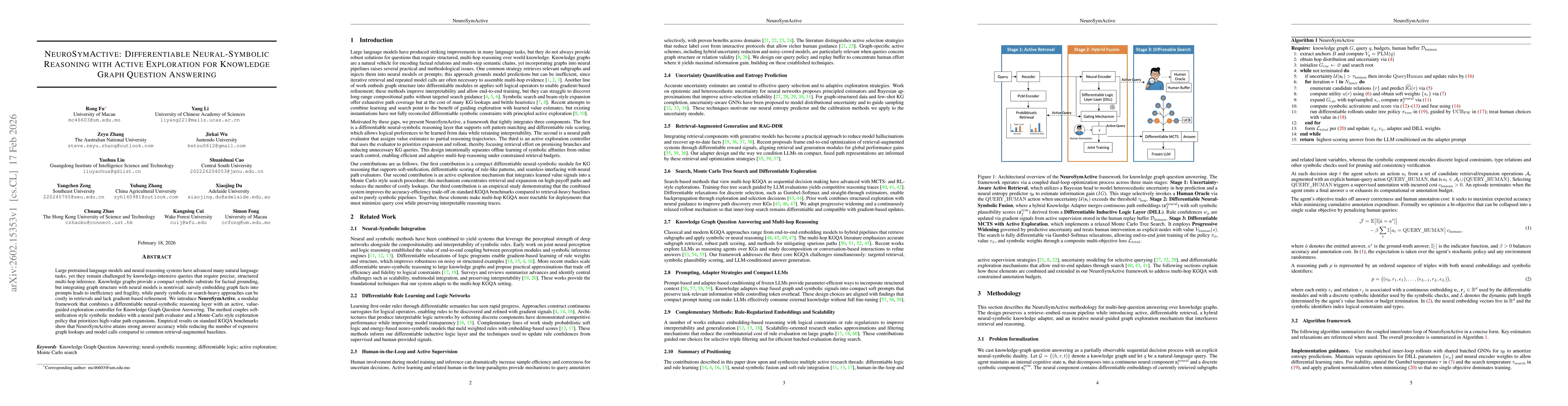 Thumbnail for NeuroSymActive: Differentiable Neural-Symbolic Reasoning with Active Exploration for Knowledge Graph Question Answering