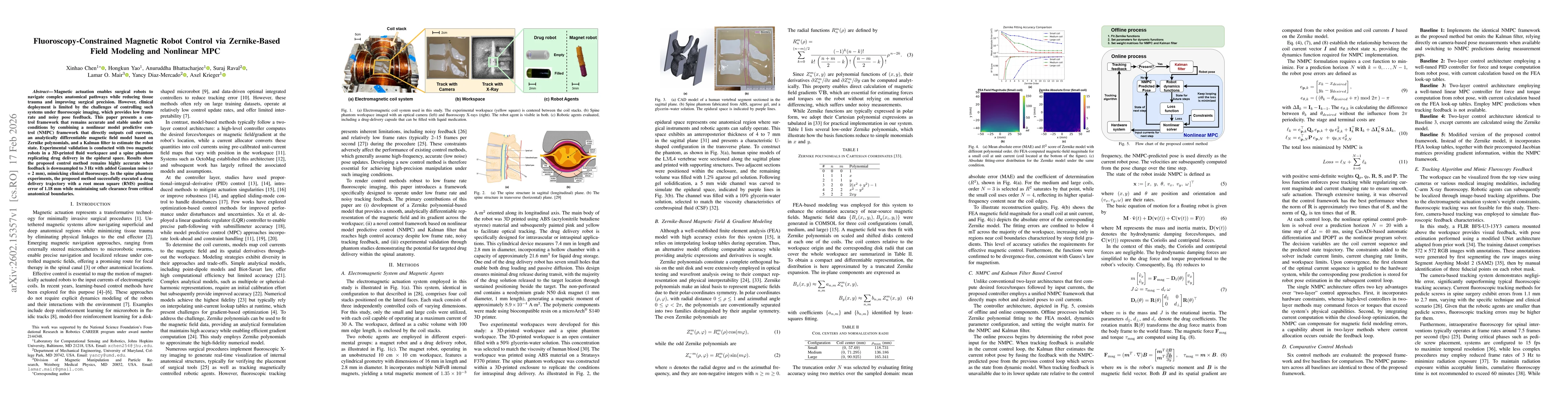 Thumbnail for Fluoroscopy-Constrained Magnetic Robot Control via Zernike-Based Field Modeling and Nonlinear MPC