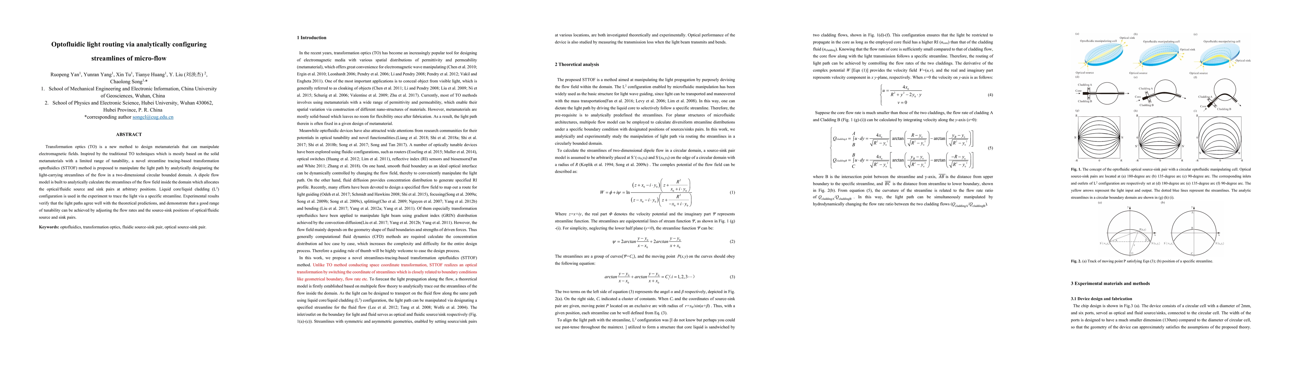Thumbnail for Optofluidic light routing via analytically configuring streamlines of micro-flow