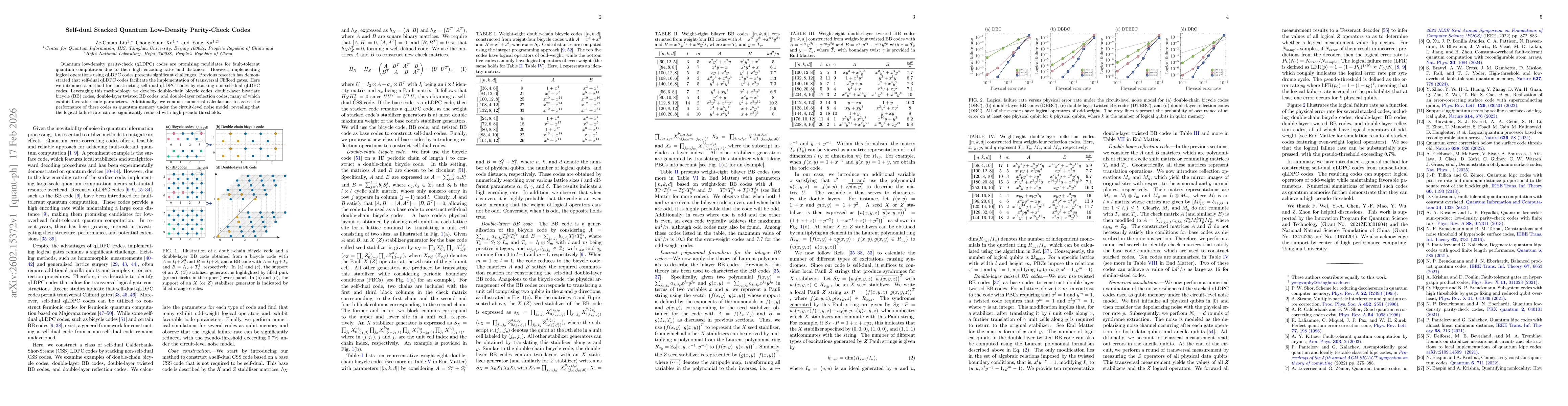 Thumbnail for Self-dual Stacked Quantum Low-Density Parity-Check Codes