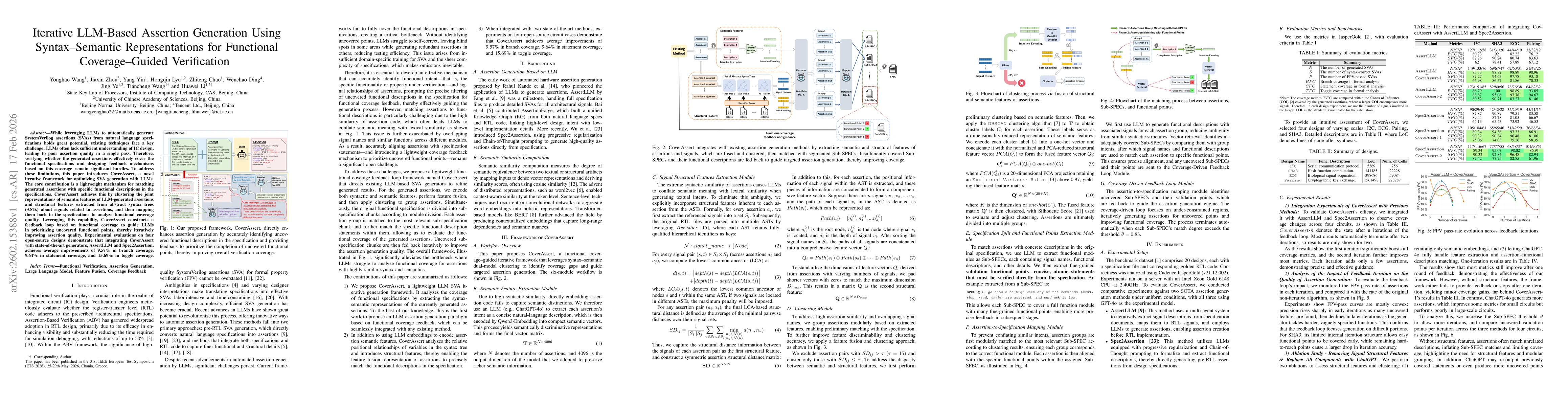 Thumbnail for Iterative LLM-Based Assertion Generation Using Syntax-Semantic Representations for Functional Coverage-Guided Verification