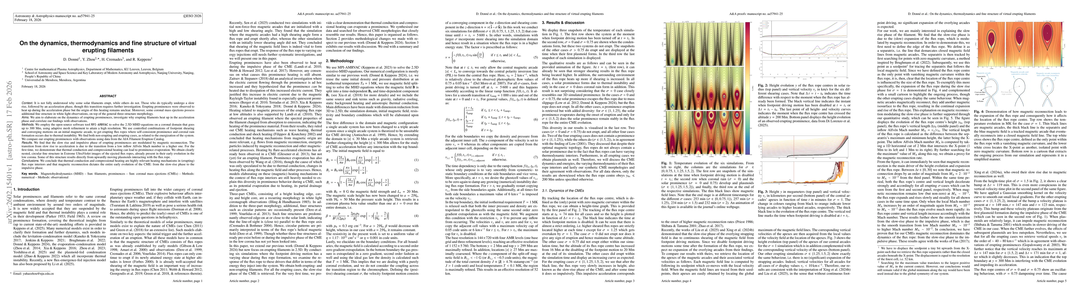 Thumbnail for On the dynamics, thermodynamics and fine structure of virtual erupting filaments