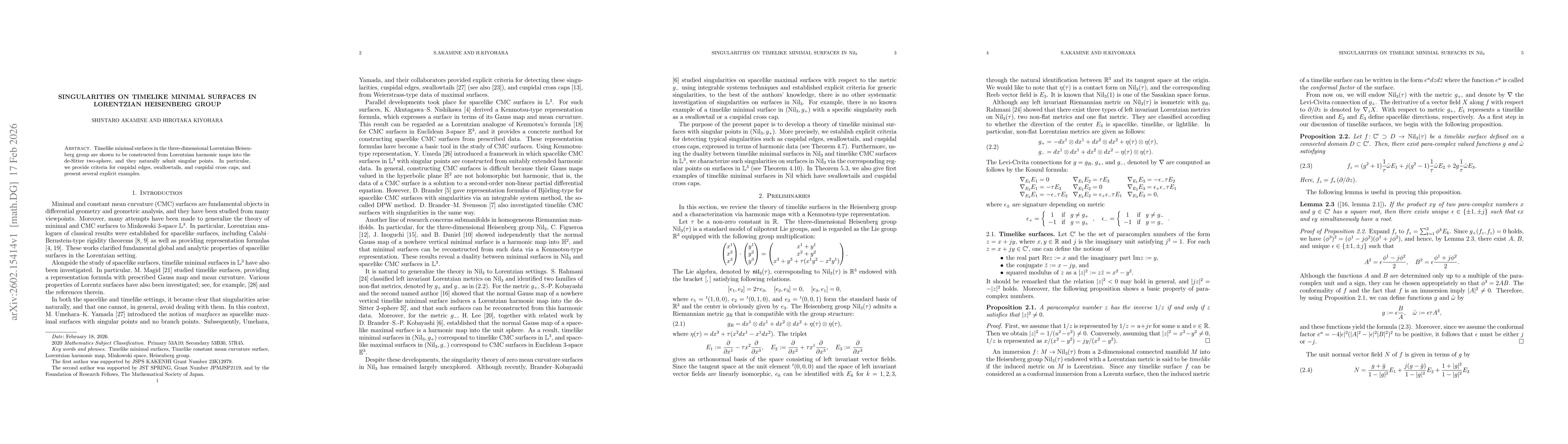 Thumbnail for Singularities on timelike minimal surfaces in Lorentzian Heisenberg group