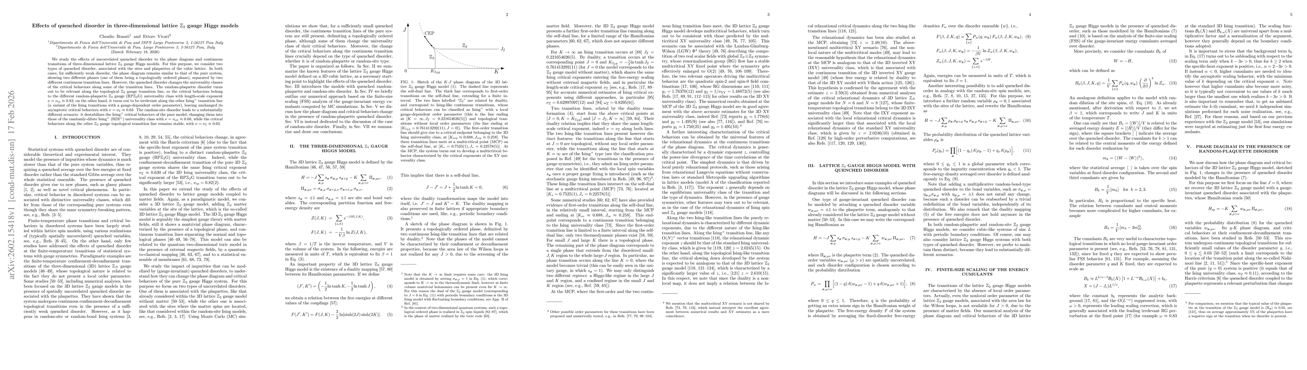 Thumbnail for Effects of quenched disorder in three-dimensional lattice ${\mathbb Z}_2$ gauge Higgs models