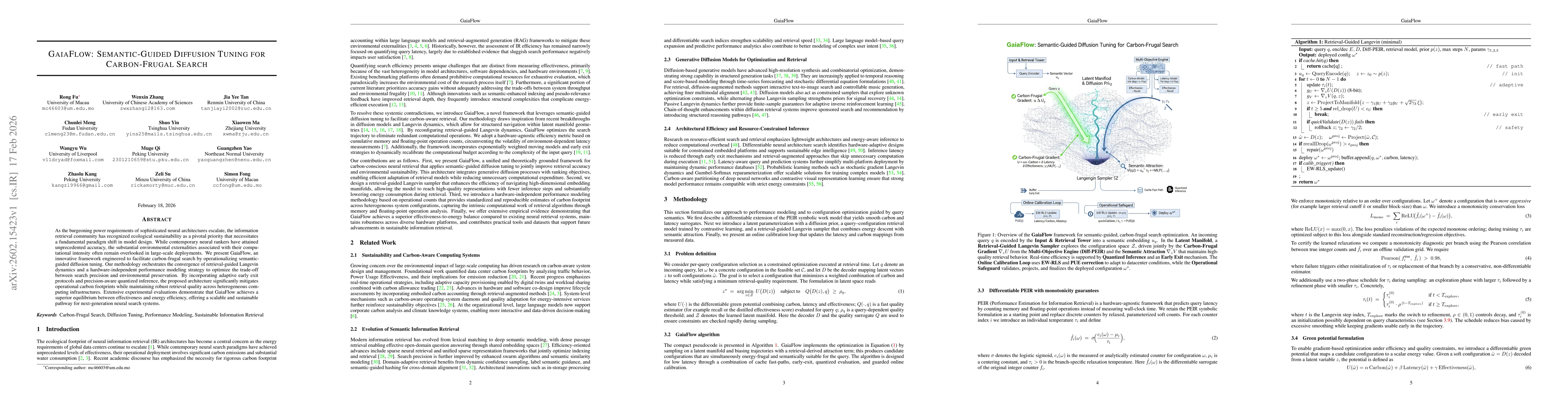 Thumbnail for GaiaFlow: Semantic-Guided Diffusion Tuning for Carbon-Frugal Search