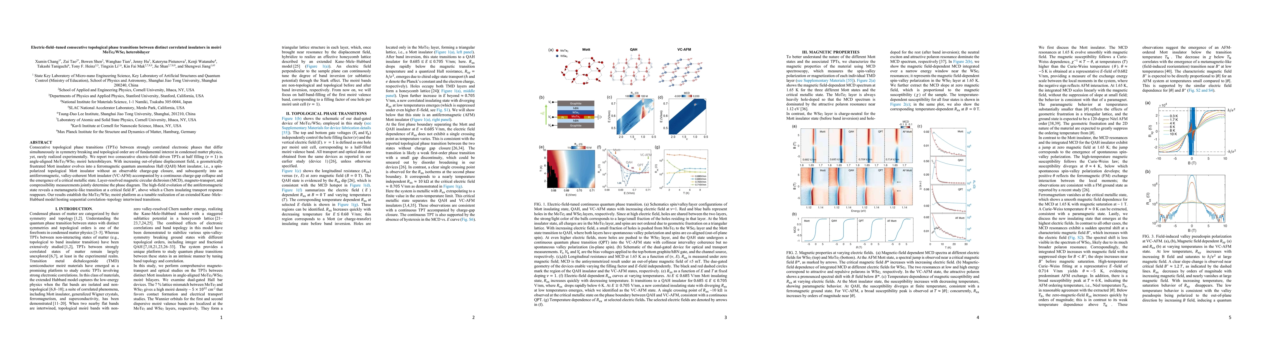 Thumbnail for Electric-field-tuned consecutive topological phase transitions between distinct correlated insulators in moire MoTe2/WSe2 heterobilayer