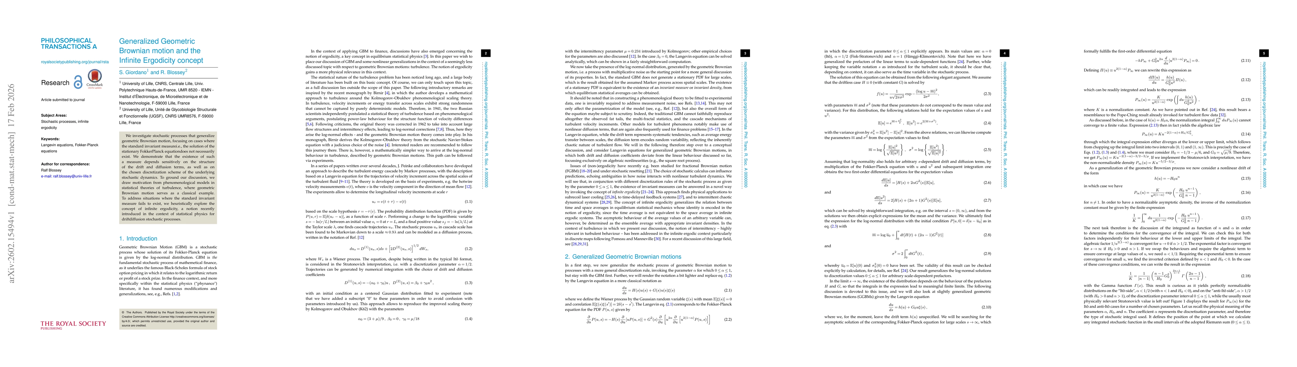 Thumbnail for Generalized Geometric Brownian motion and the Infinite Ergodicity concept