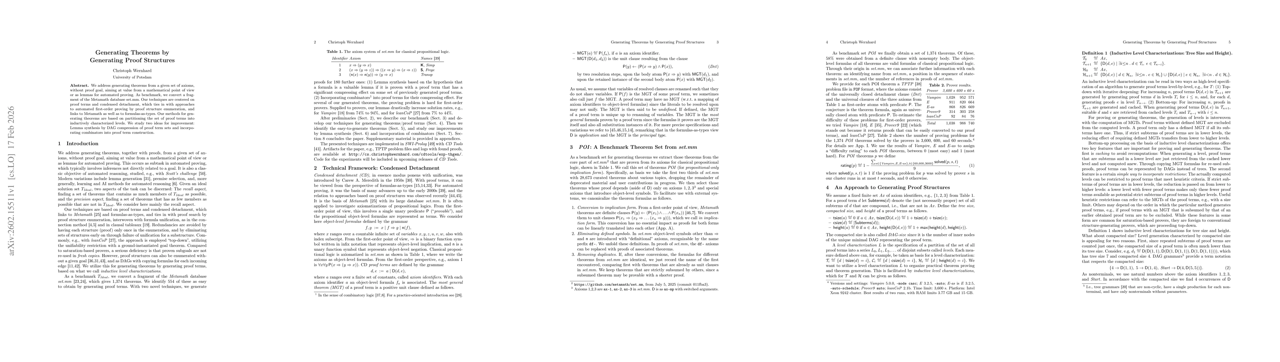 Thumbnail for Generating Theorems by Generating Proof Structures