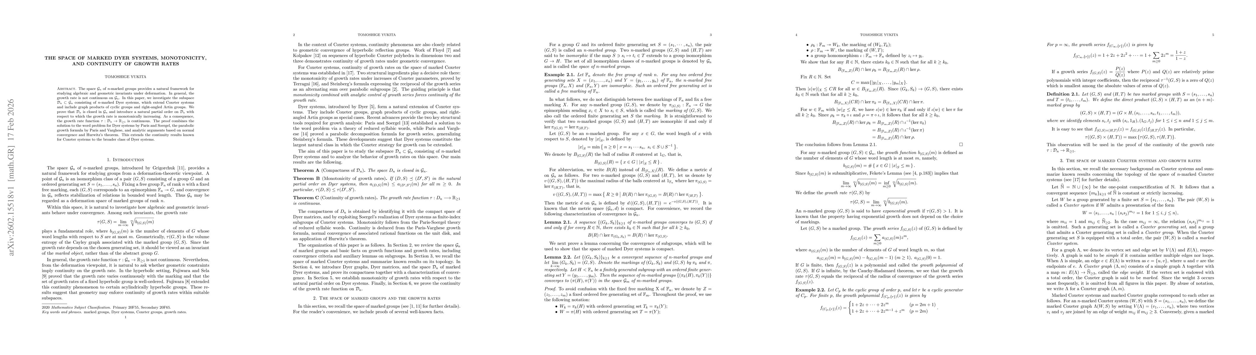 Thumbnail for The space of marked Dyer systems, monotonicity, and continuity of growth rates