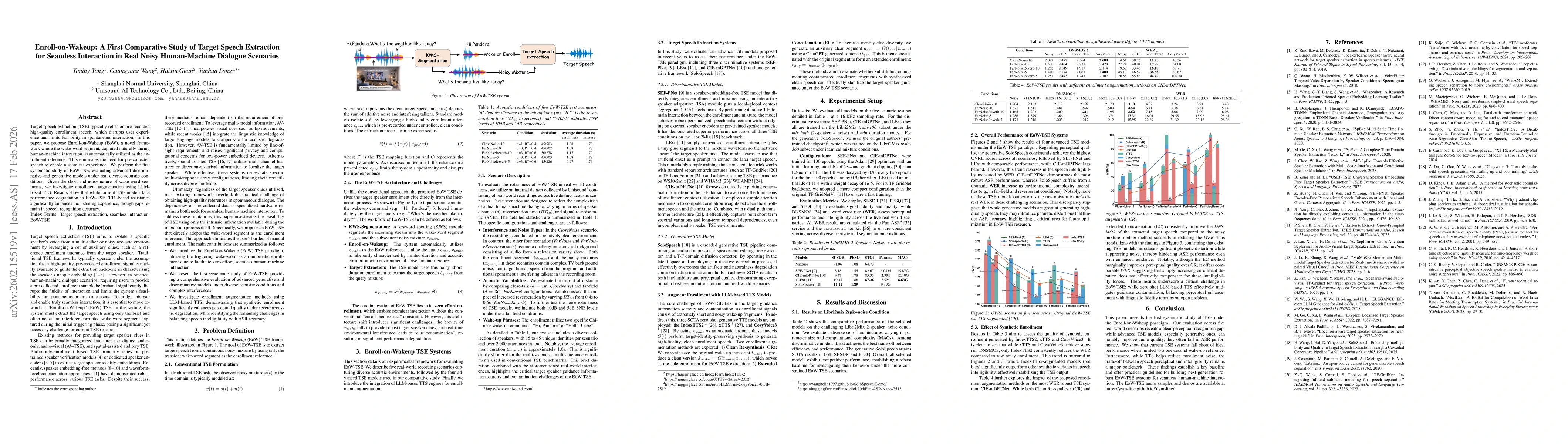 Thumbnail for Enroll-on-Wakeup: A First Comparative Study of Target Speech Extraction for Seamless Interaction in Real Noisy Human-Machine Dialogue Scenarios