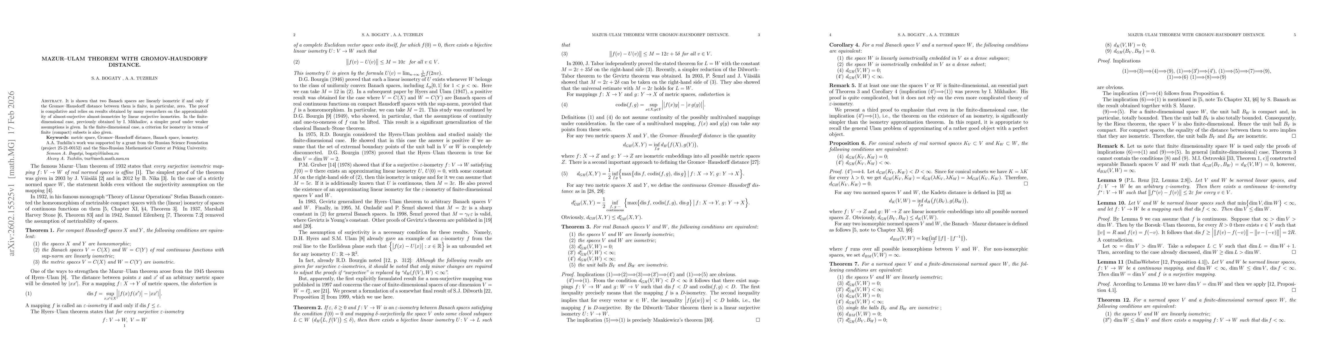 Thumbnail for Mazur-Ulam Theorem With Gromov-Hausdorff Distance