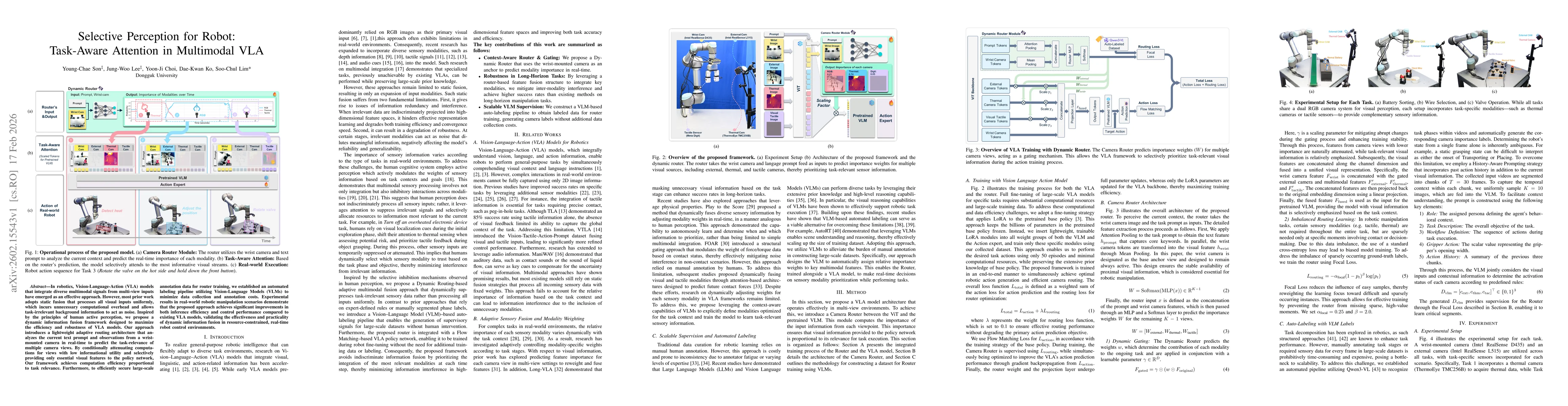 Thumbnail for Selective Perception for Robot: Task-Aware Attention in Multimodal VLA