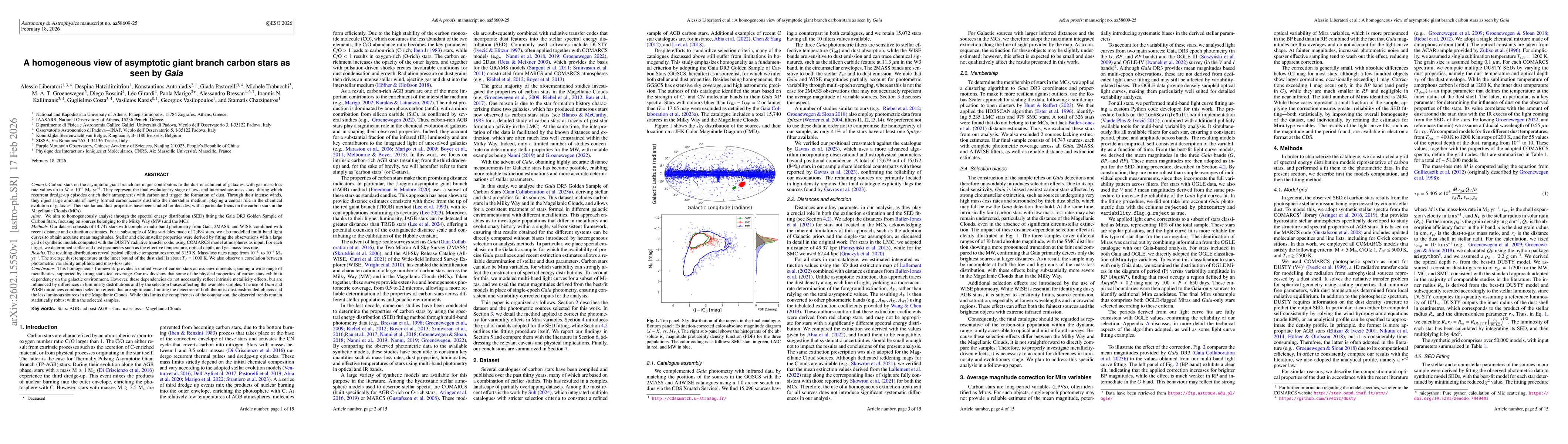 Thumbnail for A homogeneous view of asymptotic giant branch carbon stars as seen by Gaia