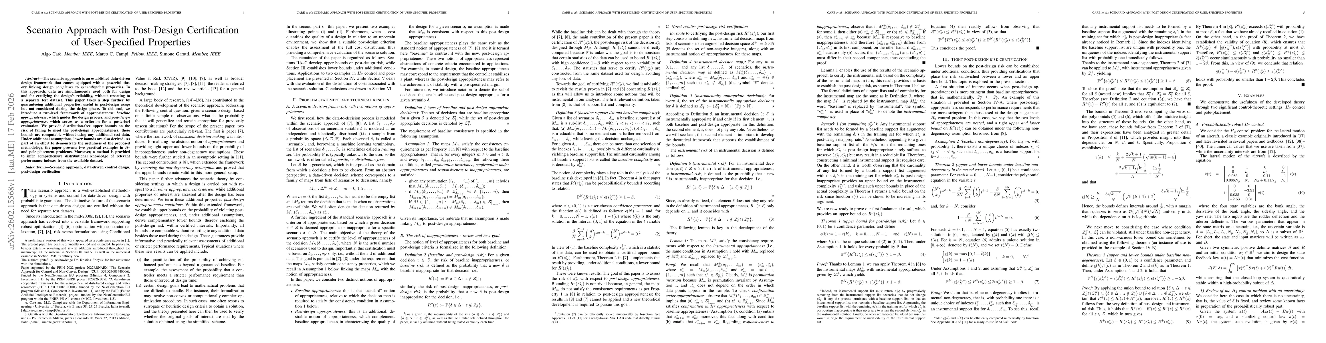 Thumbnail for Scenario Approach with Post-Design Certification of User-Specified Properties