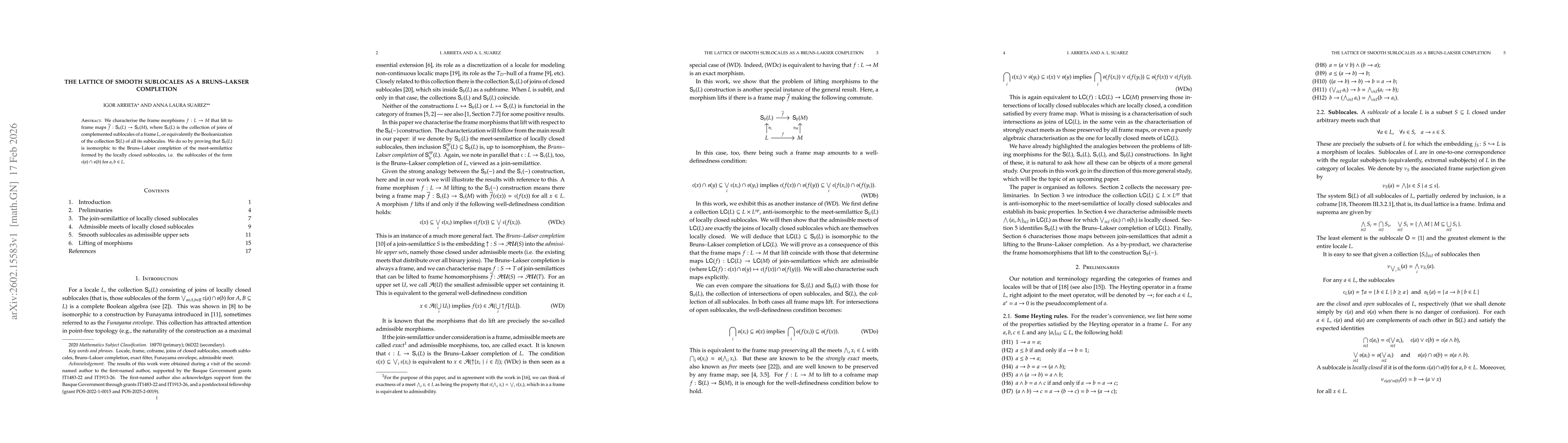 Thumbnail for The lattice of smooth sublocales as a Bruns-Lakser completion