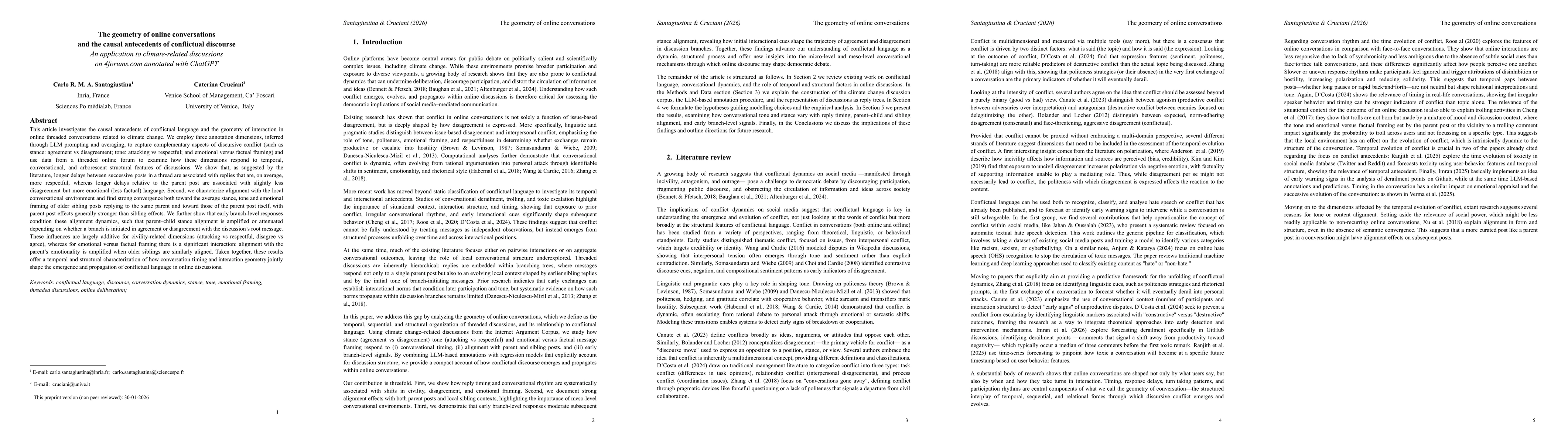Thumbnail for The geometry of online conversations and the causal antecedents of conflictual discourse