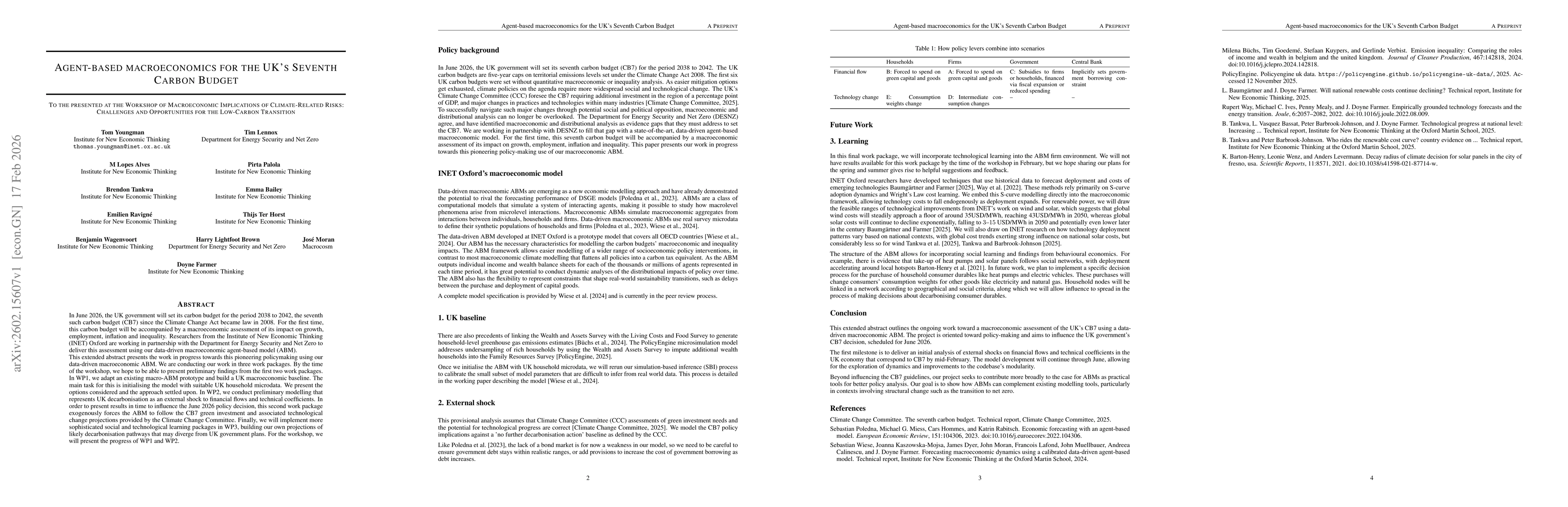 Thumbnail for Agent-based macroeconomics for the UK's Seventh Carbon Budget