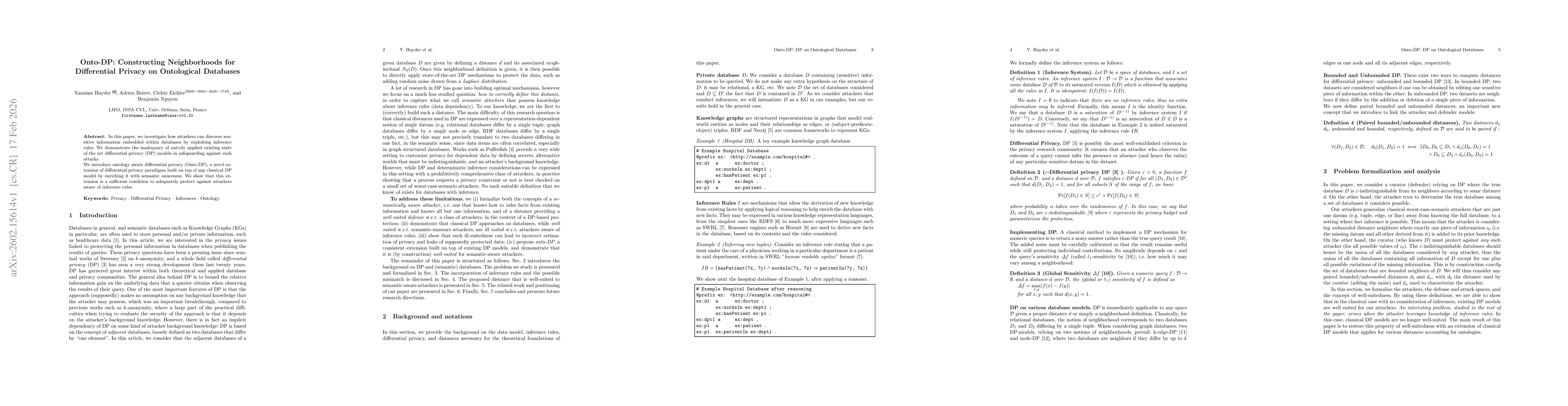Thumbnail for Onto-DP: Constructing Neighborhoods for Differential Privacy on Ontological Databases