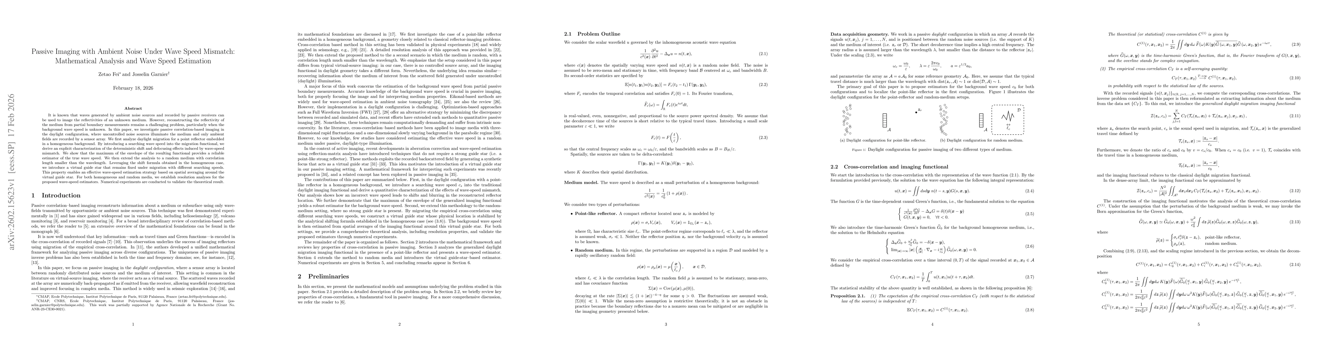 Thumbnail for Passive Imaging with Ambient Noise Under Wave Speed Mismatch: Mathematical Analysis and Wave Speed Estimation