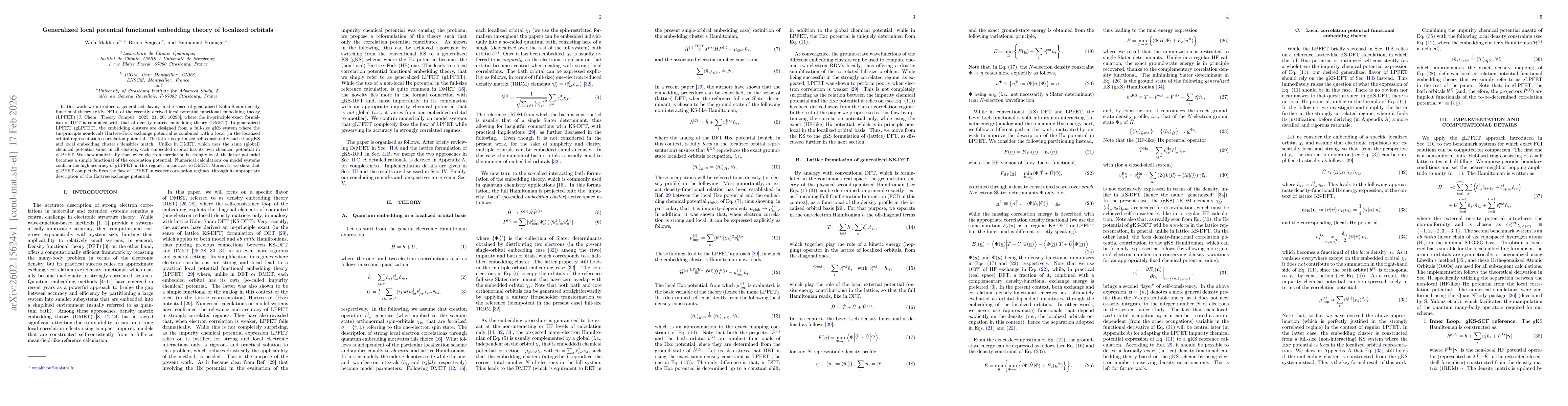 Thumbnail for Generalized local potential functional embedding theory of localized orbitals