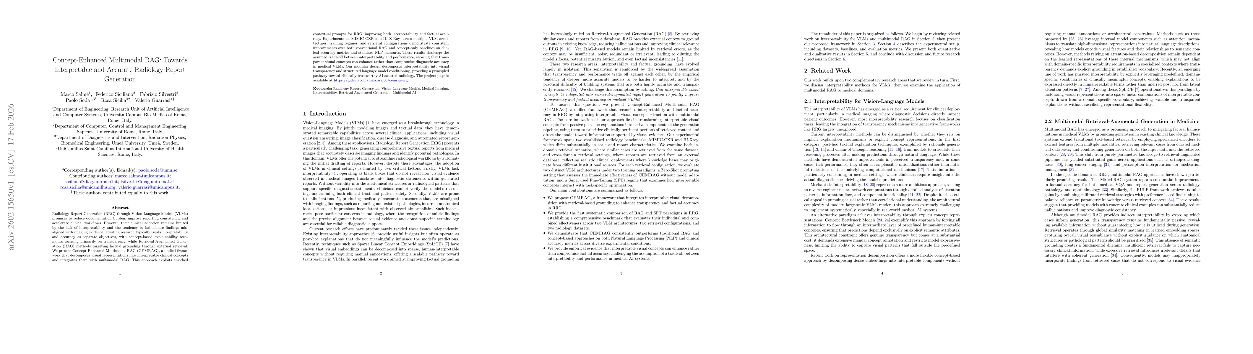 Thumbnail for Concept-Enhanced Multimodal RAG: Towards Interpretable and Accurate Radiology Report Generation