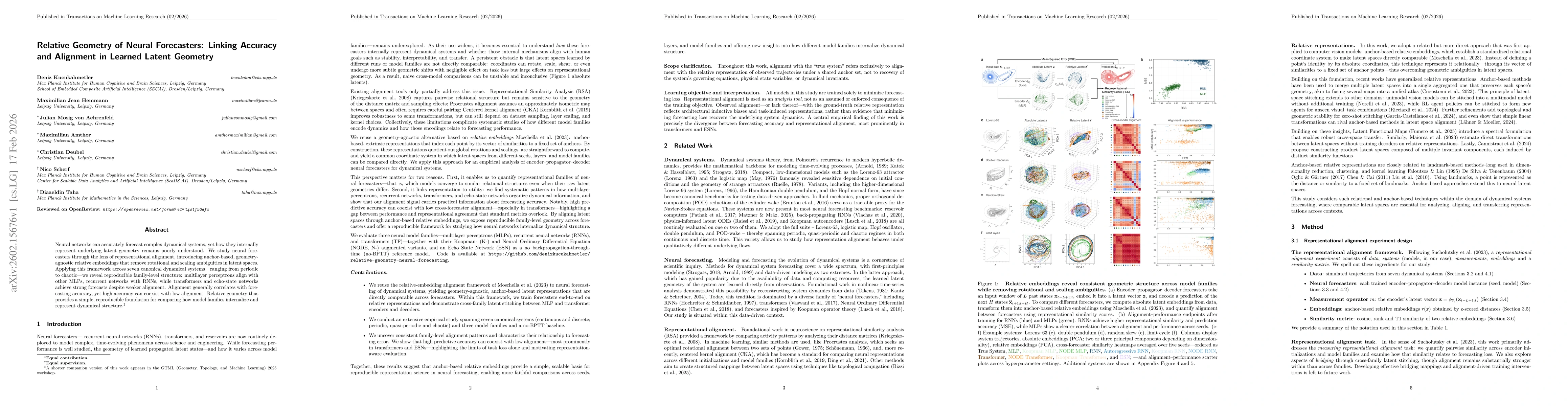 Thumbnail for Relative Geometry of Neural Forecasters: Linking Accuracy and Alignment in Learned Latent Geometry