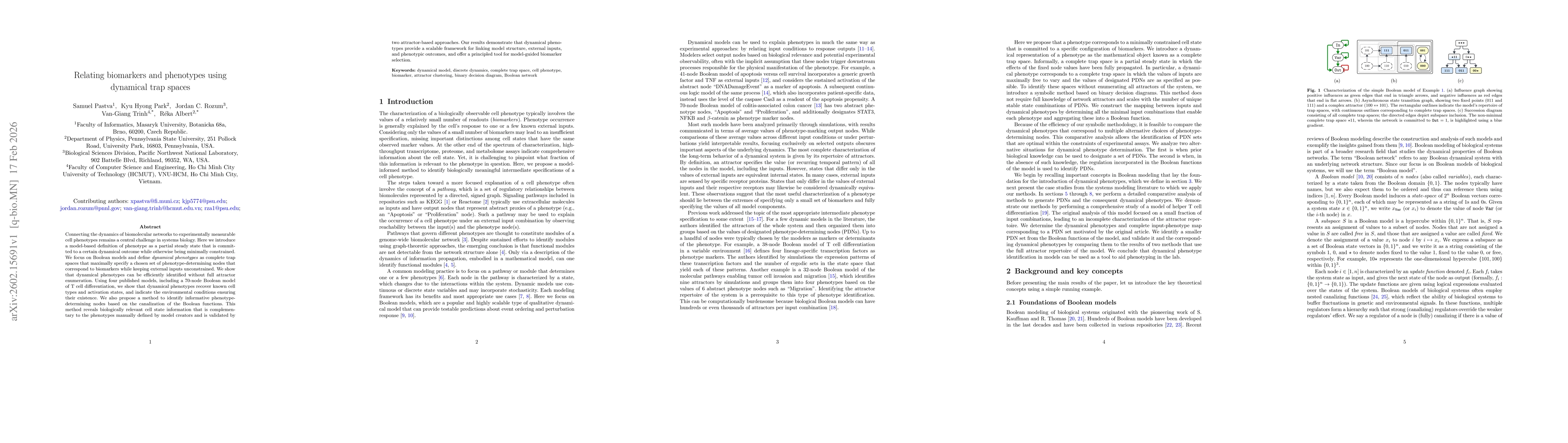 Thumbnail for Relating biomarkers and phenotypes using dynamical trap spaces