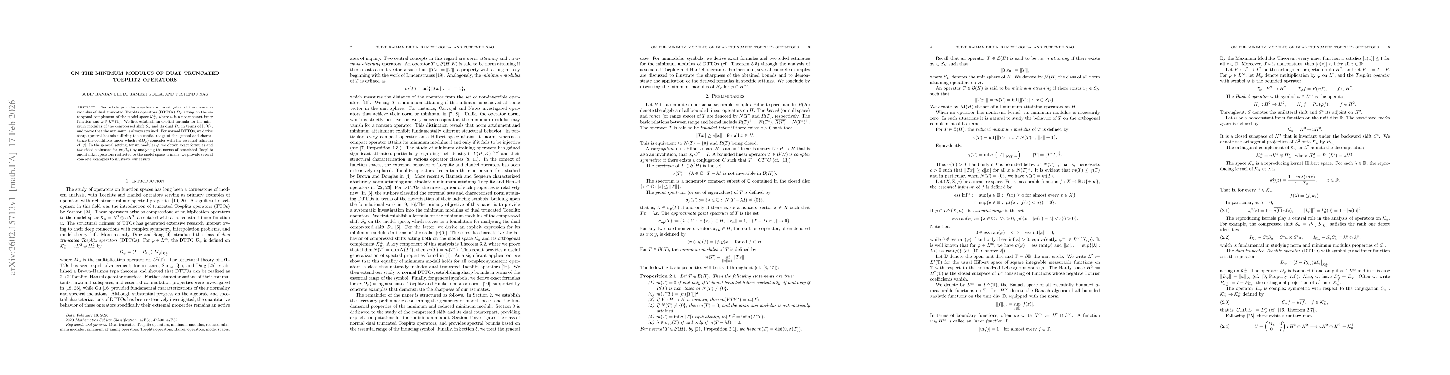 Thumbnail for On the minimum modulus of dual truncated Toeplitz operators