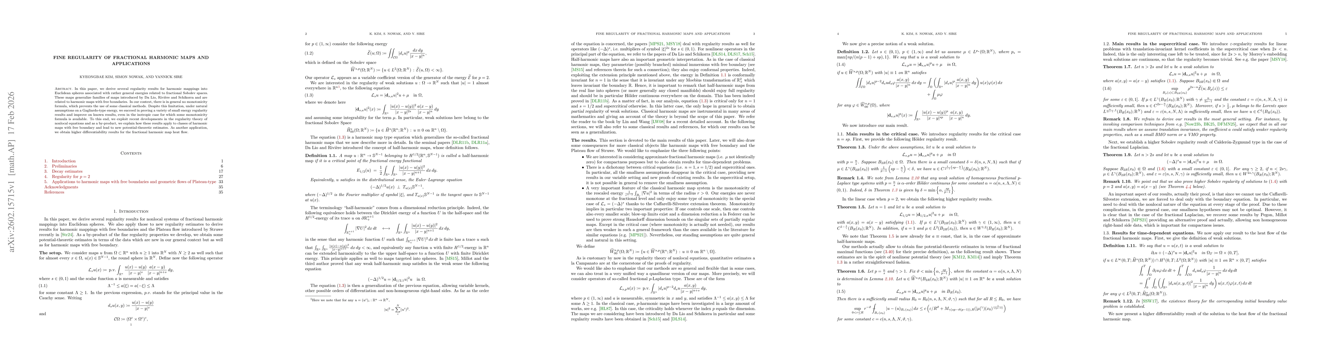 Thumbnail for Fine regularity of fractional harmonic maps and applications