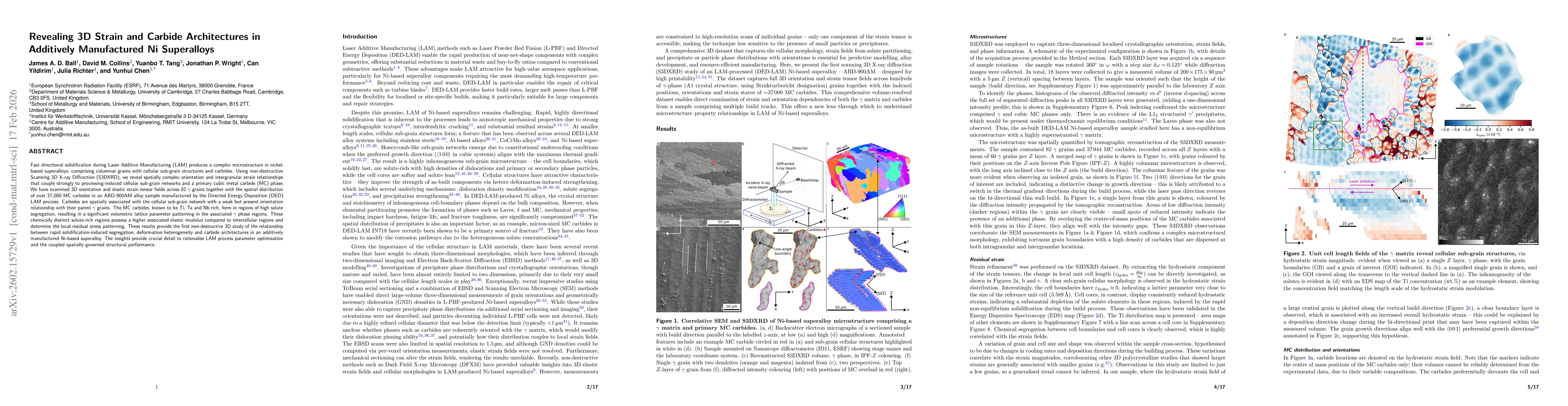Thumbnail for Revealing 3D Strain and Carbide Architectures in Additively Manufactured Ni Superalloys