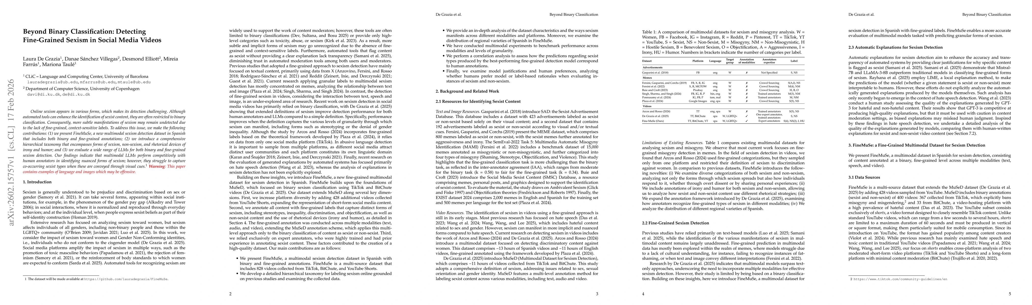 Thumbnail for Beyond Binary Classification: Detecting Fine-Grained Sexism in Social Media Videos
