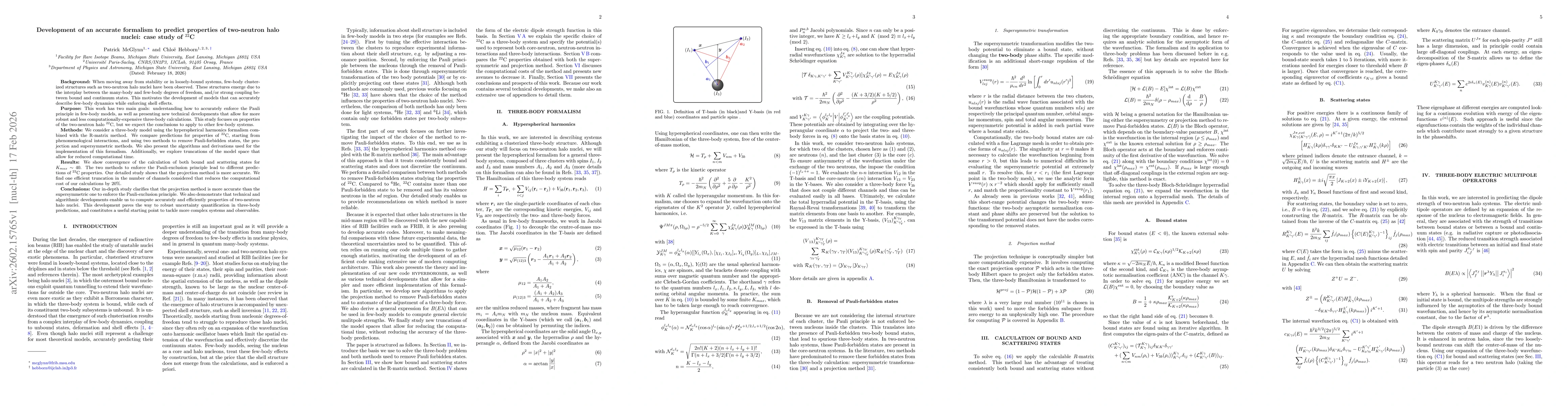 Thumbnail for Development of an accurate formalism to predict properties of two-neutron halo nuclei: case study of $^{22}$C