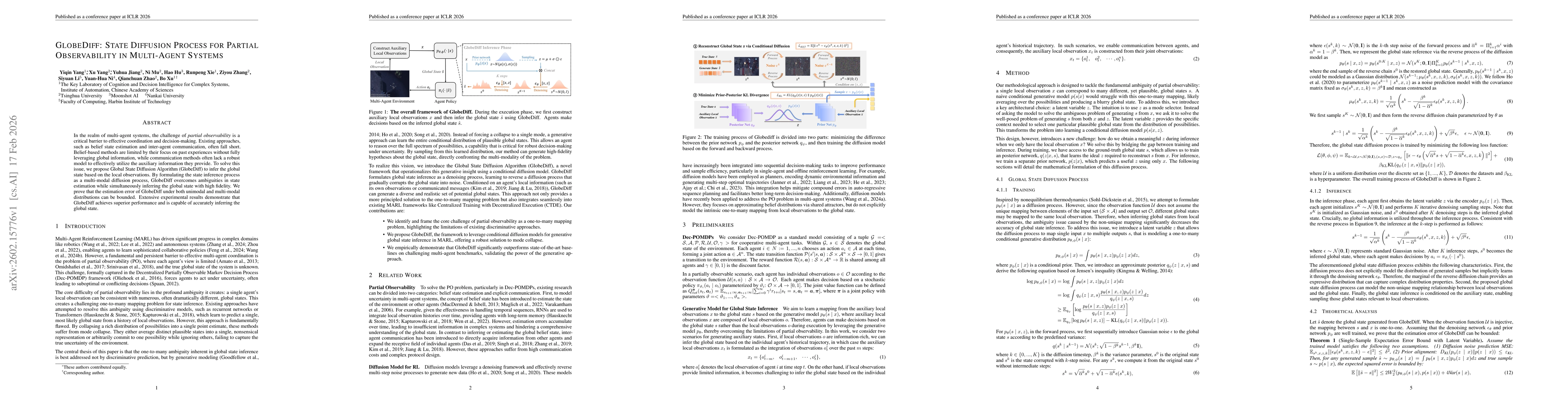 Thumbnail for GlobeDiff: State Diffusion Process for Partial Observability in Multi-Agent Systems
