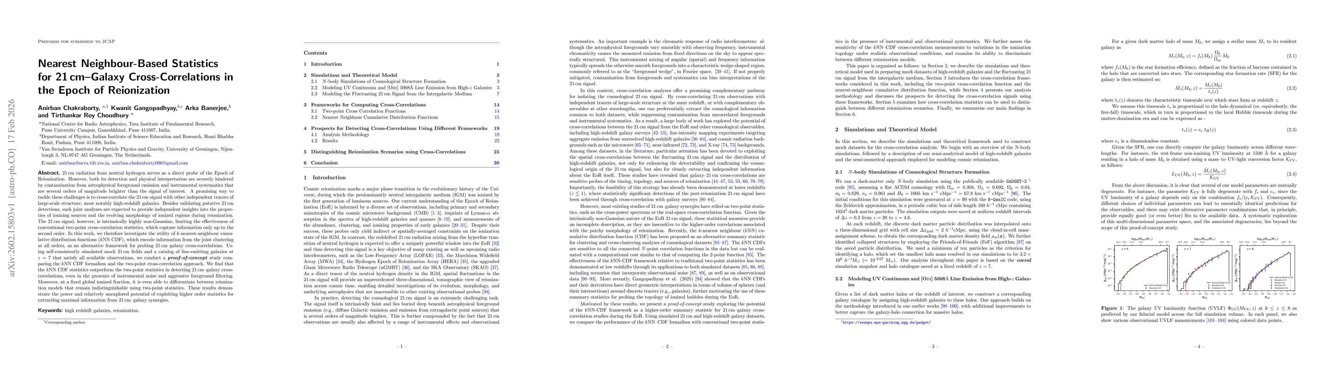 Thumbnail for Nearest Neighbour-Based Statistics for 21cm-Galaxy Cross-Correlations in the Epoch of Reionization