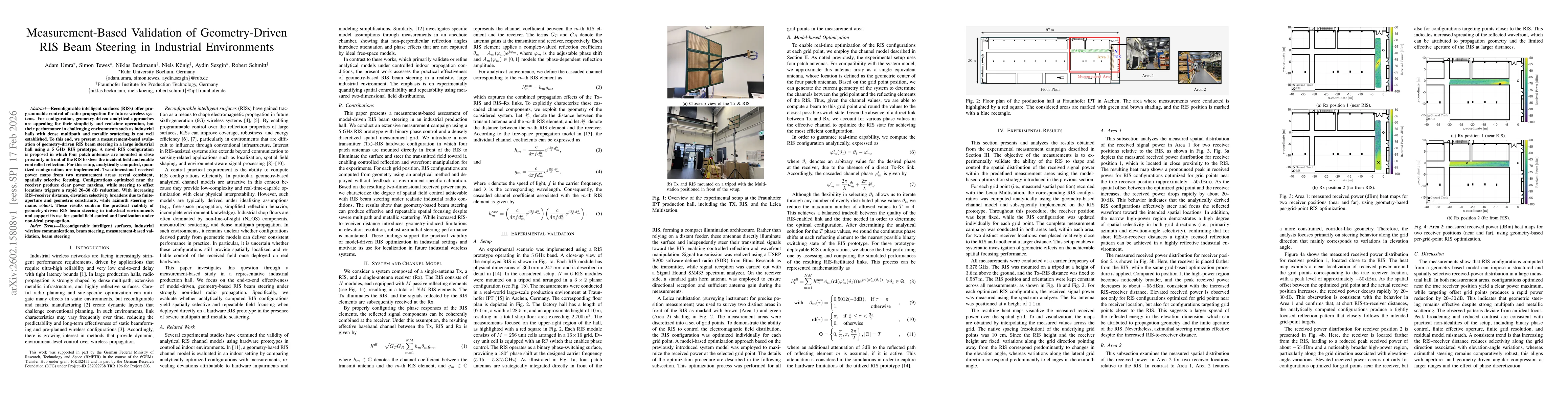 Thumbnail for Measurement-Based Validation of Geometry-Driven RIS Beam Steering in Industrial Environments
