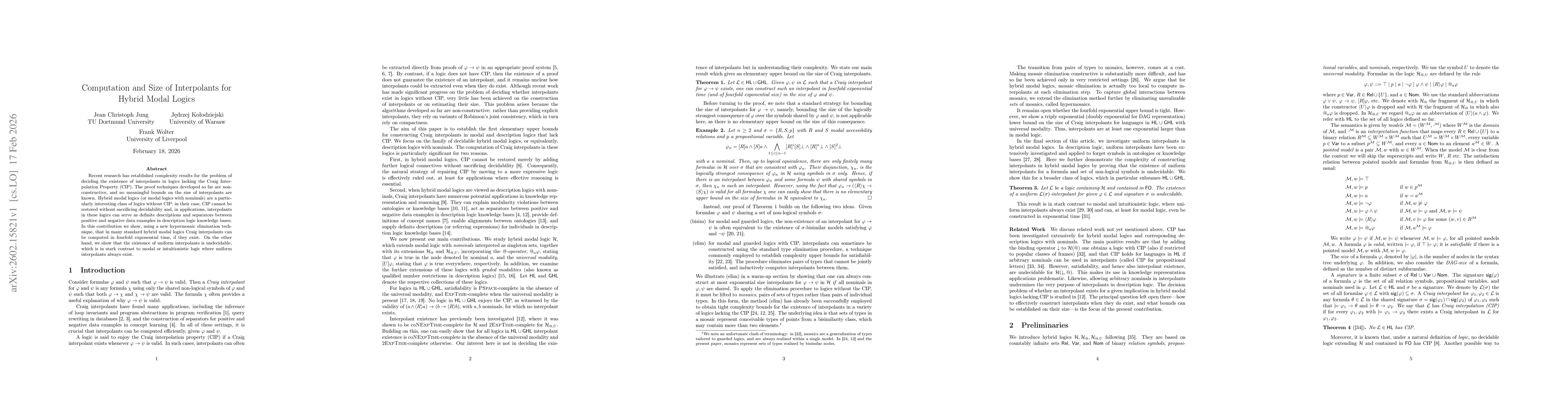 Thumbnail for Computation and Size of Interpolants for Hybrid Modal Logics
