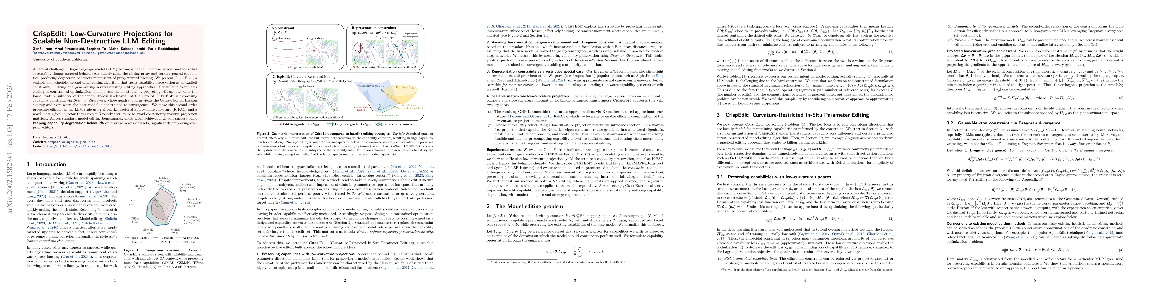 Thumbnail for CrispEdit: Low-Curvature Projections for Scalable Non-Destructive LLM Editing