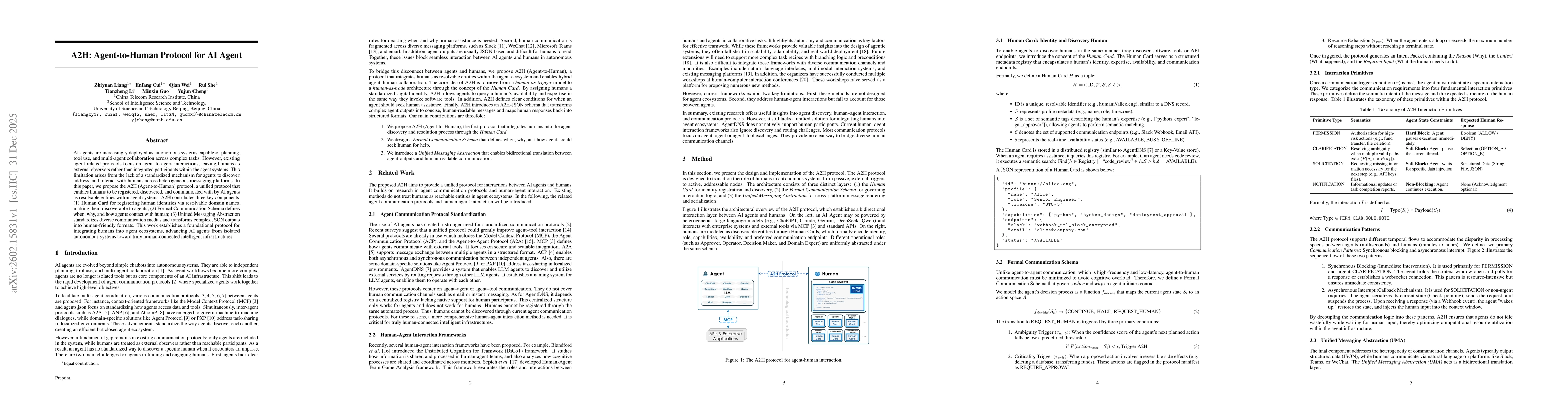 Thumbnail for A2H: Agent-to-Human Protocol for AI Agent
