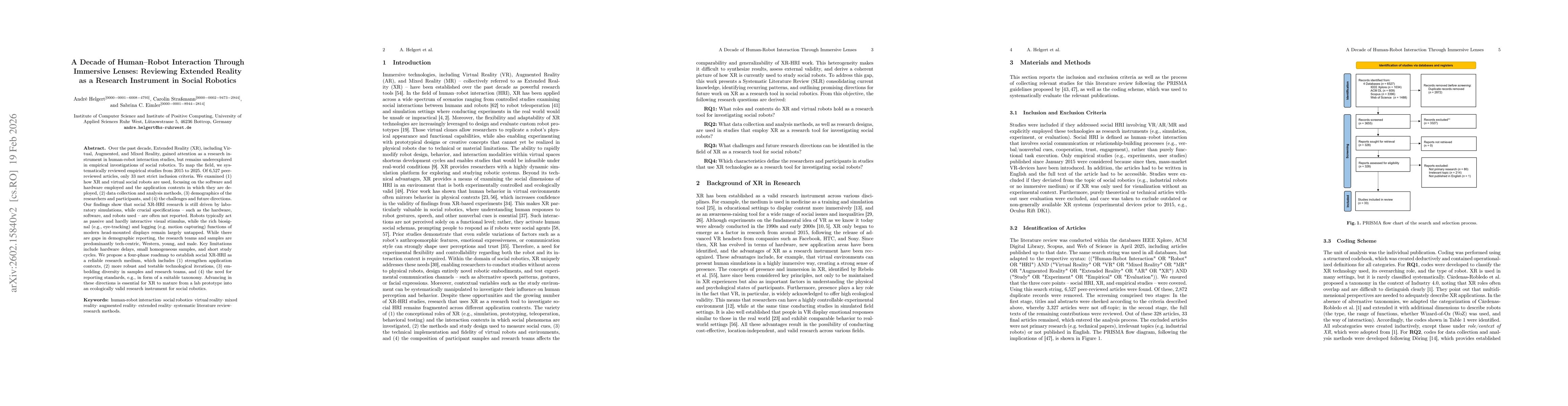 Thumbnail for A Decade of Human-Robot Interaction through Immersive Lenses: A Literature Review on Extended Reality as a Research Instrument in Social Robotics