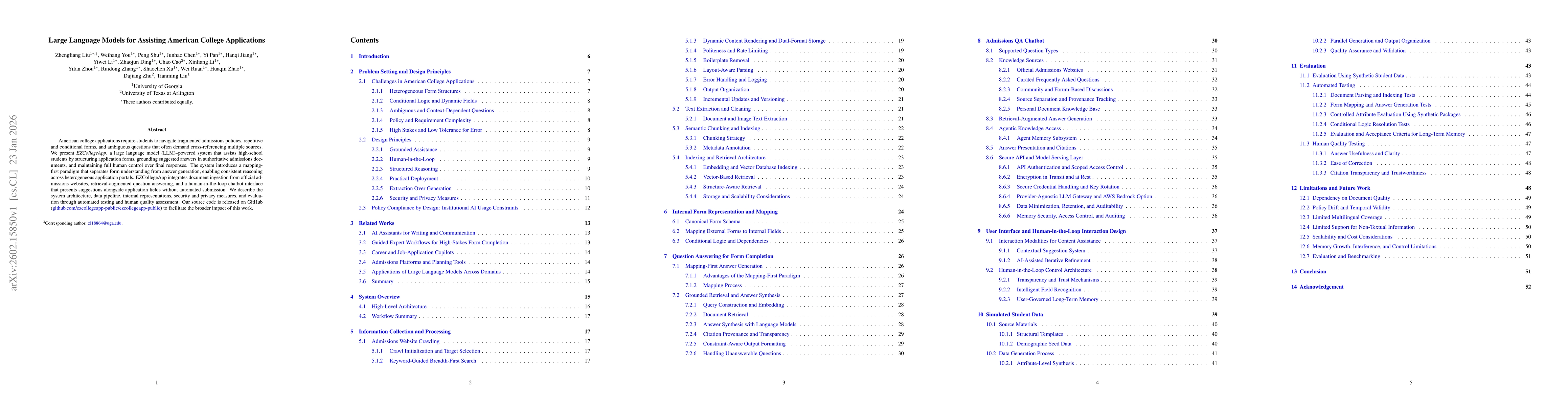 Thumbnail for Large Language Models for Assisting American College Applications