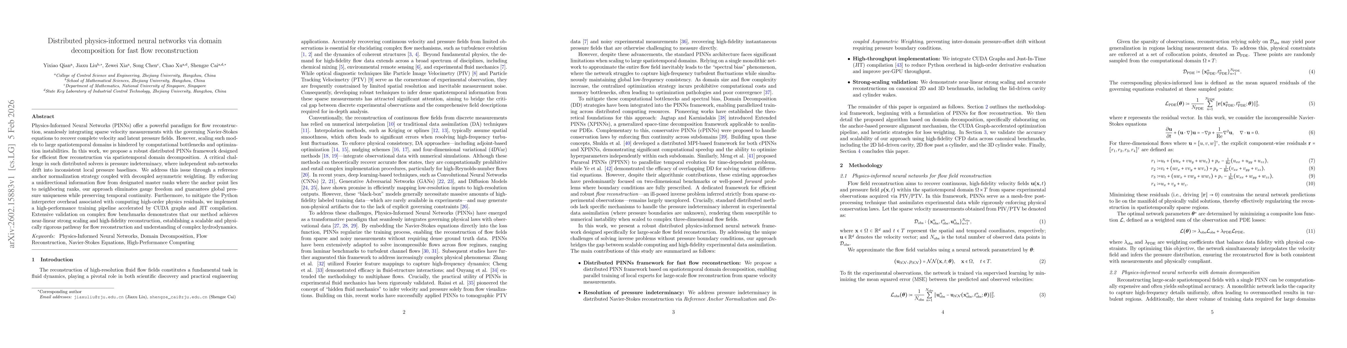 Thumbnail for Distributed physics-informed neural networks via domain decomposition for fast flow reconstruction