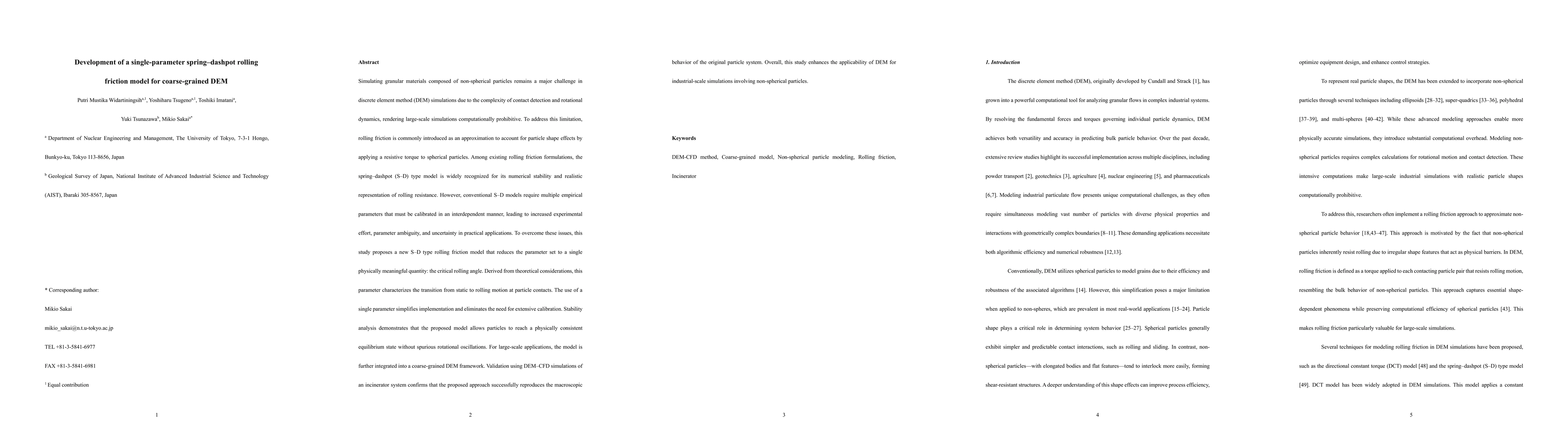 Thumbnail for Development of a single-parameter spring-dashpot rolling friction model for coarse-grained DEM
