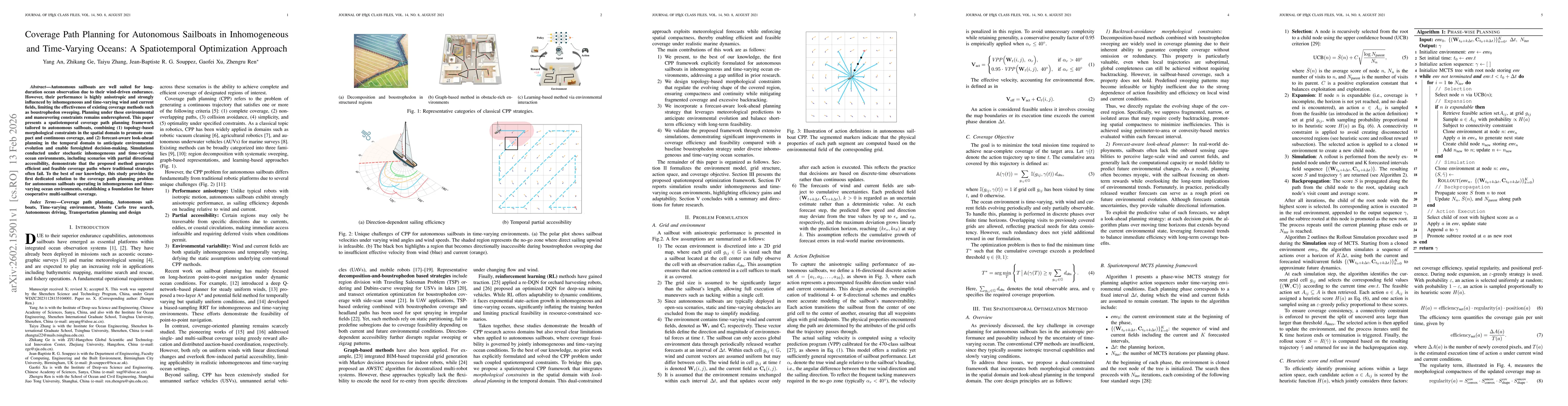 Thumbnail for Coverage Path Planning for Autonomous Sailboats in Inhomogeneous and Time-Varying Oceans: A Spatiotemporal Optimization Approach