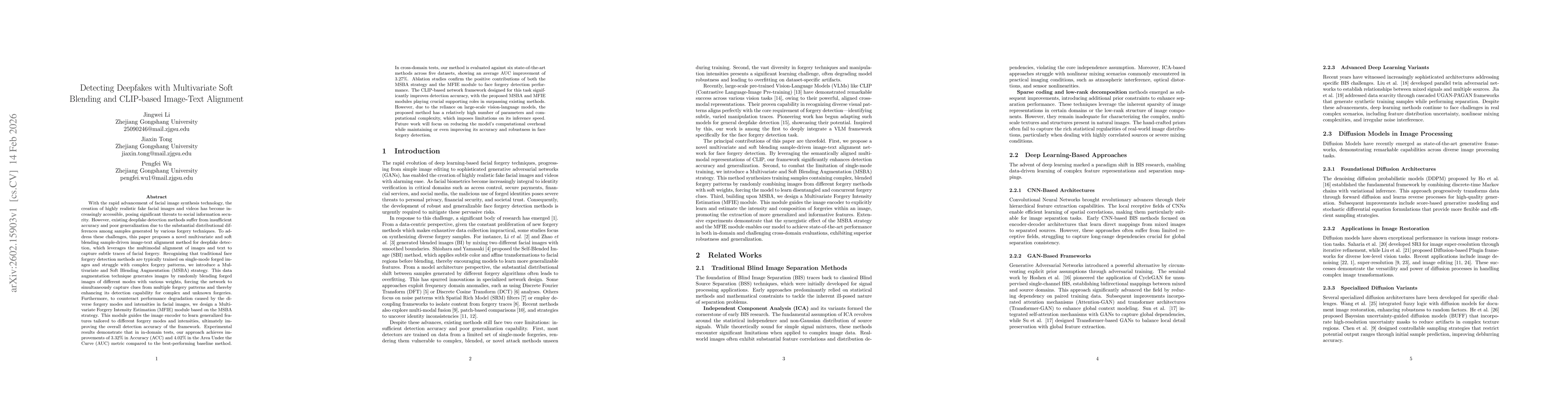 Thumbnail for Detecting Deepfakes with Multivariate Soft Blending and CLIP-based Image-Text Alignment