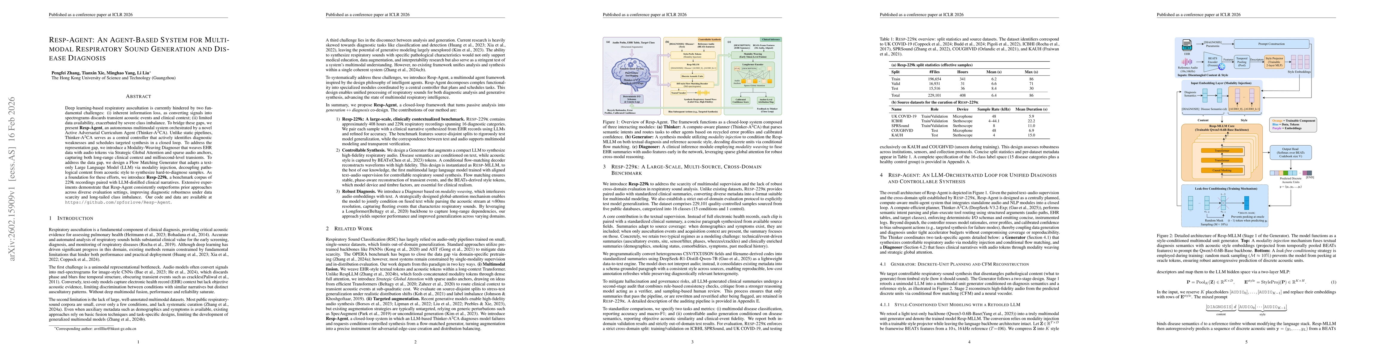 Thumbnail for Resp-Agent: An Agent-Based System for Multimodal Respiratory Sound Generation and Disease Diagnosis