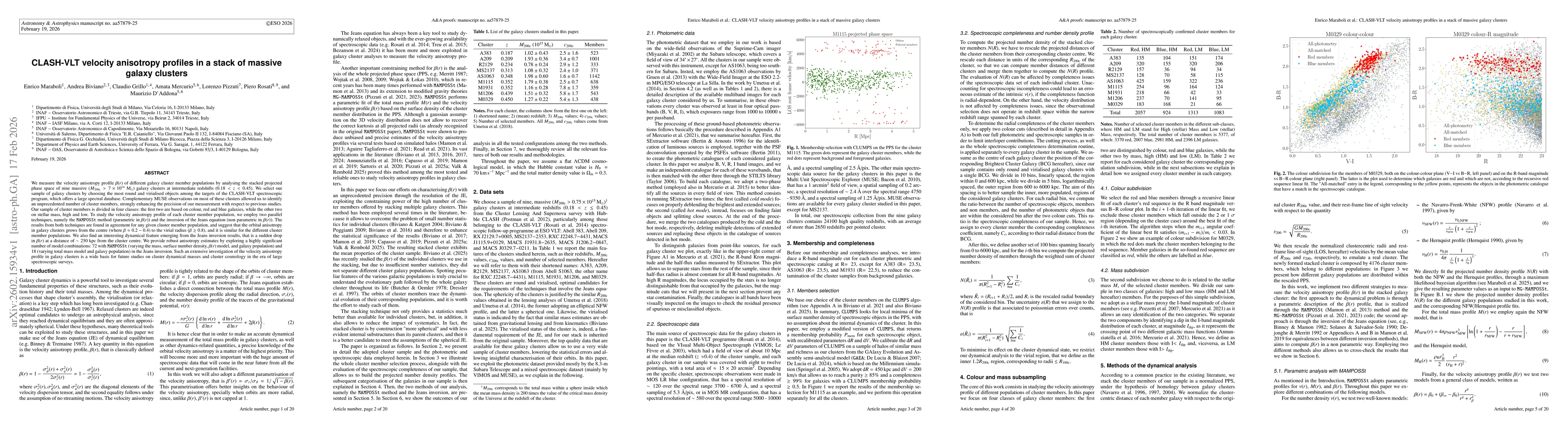 Thumbnail for CLASH-VLT velocity anisotropy profiles in a stack of massive galaxy clusters