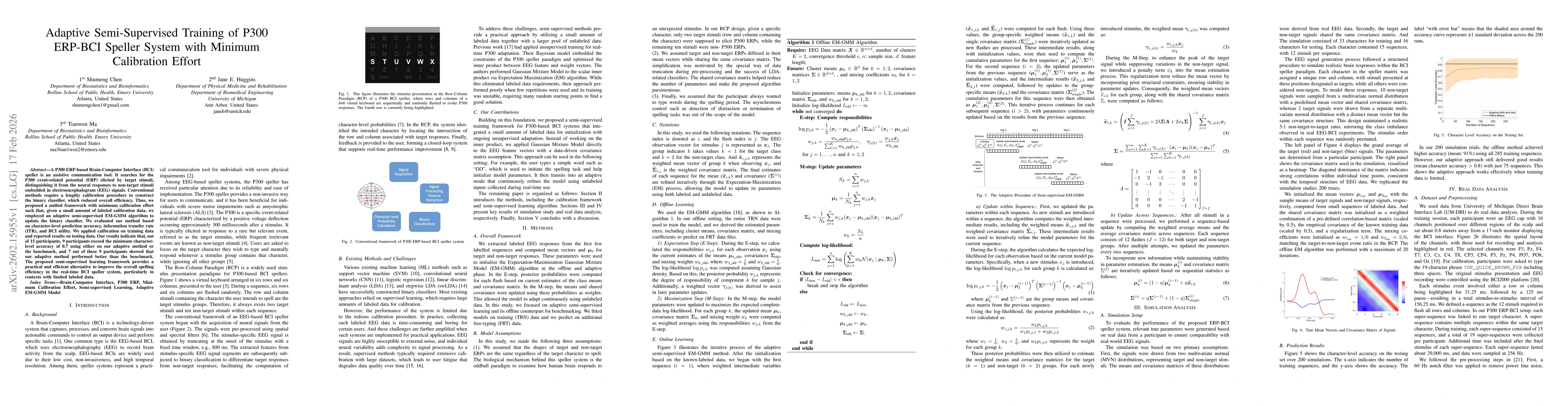 Thumbnail for Adaptive Semi-Supervised Training of P300 ERP-BCI Speller System with Minimum Calibration Effort