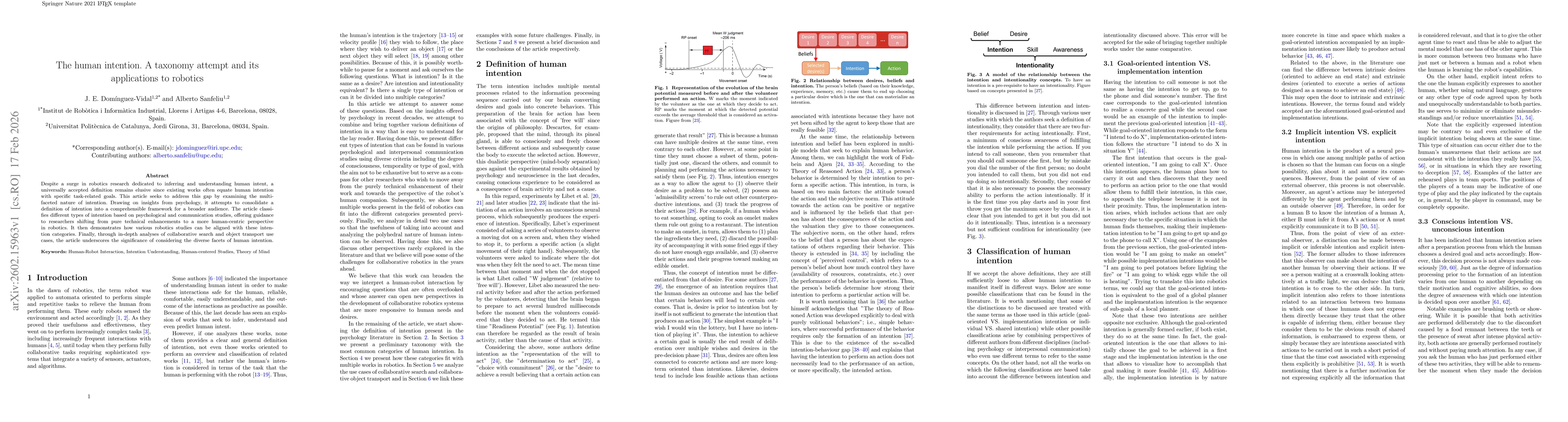 Thumbnail for The human intention. A taxonomy attempt and its applications to robotics